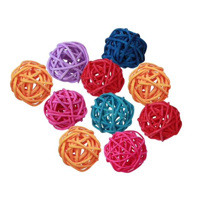 Balacoo 10Pcs Willow Branch Ball Rattan Bälle Vogel Papagei Kauen Spielzeug Voge