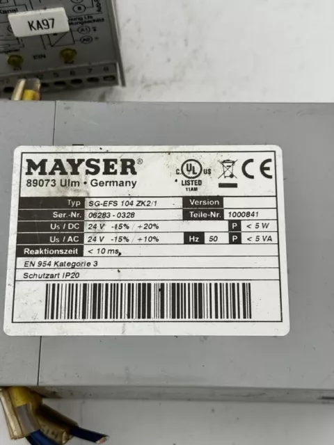 1 pce x MAYSER SECURITY RELAY SG-EFS 104 ZK2/1 24V 1000841 3