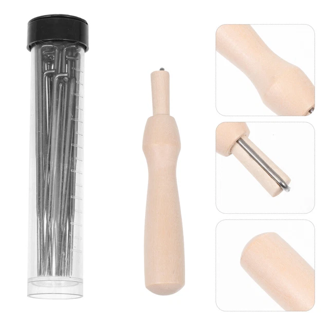 Hágalo usted mismo agujas de fieltro lanceta acero inoxidable herramienta de fieltro de lana para niños
