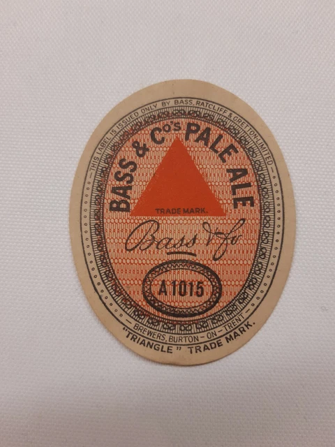 British Beer Label Bass Ratcliff Greton A1015 Bottle Burton Trent Vintage Unused