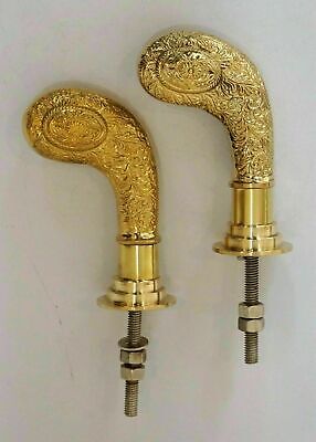 Vintage brass door push & pull Handle designer style set of 2 pcs w/ nuts & bolt