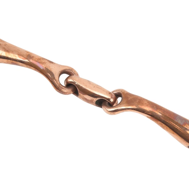 HG 135mm Horse Mouth Snaffle Stainless Steel Ring Copper Link Jointed Loose R LT