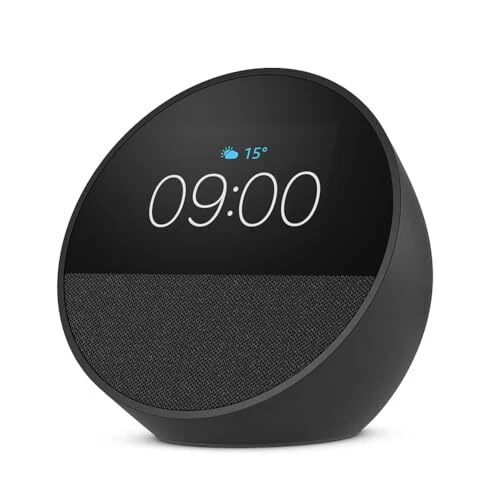 ALL-NEW ECHO SPOT (2024 release), Smart alarm clock with vibrant sound ...