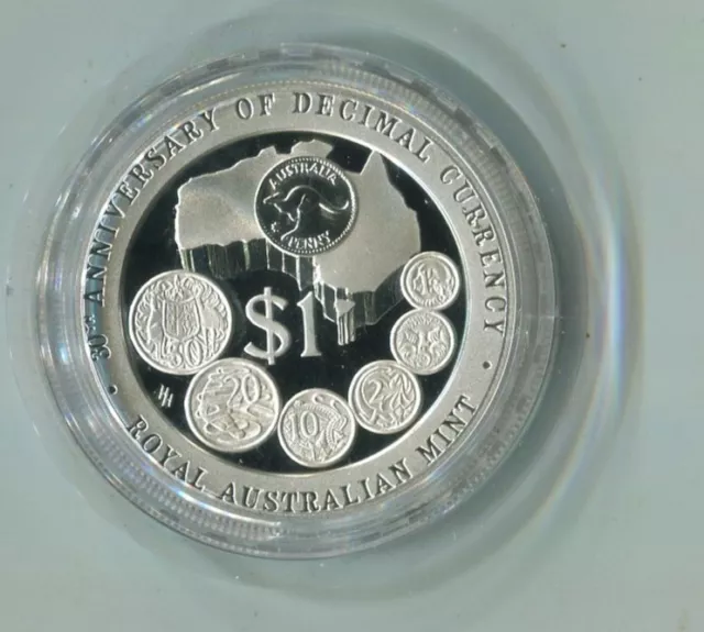 1996 $1 1 oz. Silver Proof Subscription Coin:  "Decimal Currency."