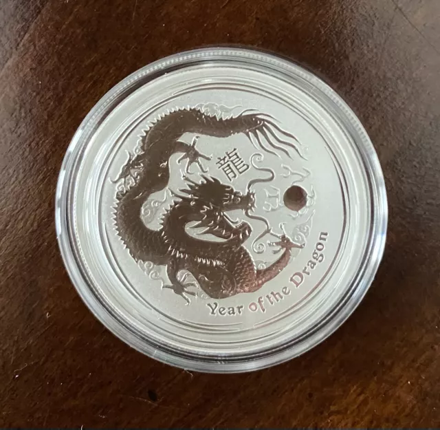 2012 Year of the Dragon Perthmint Silver.999 Coin 1/2 oz Beautiful