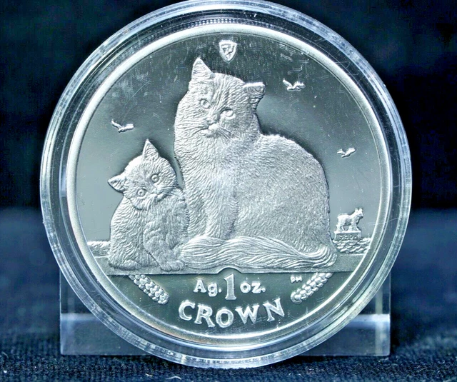 2013 Isle of Man SIBERIAN CAT  1 troy oz .999 Silver Proof Coin, Uncirculated