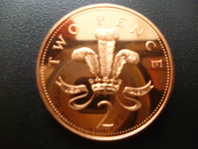 1995 Proof Two Pence Piece Housed In A New Capsule, 1995 Proof 2P Coin Capsuled.