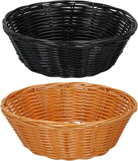 Set di 3 cestini per frutta in rattan, cestino per pane intrecciato