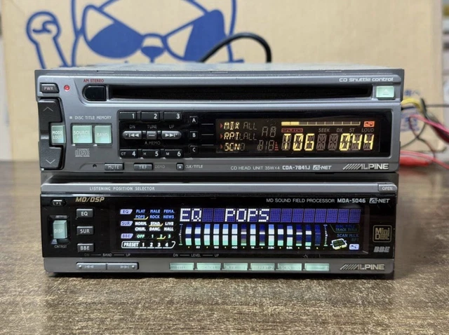 RARE ALPINE CDA-7841J & MDA-5046 1DIN CD/MD DSP EQ Car Stereo Head