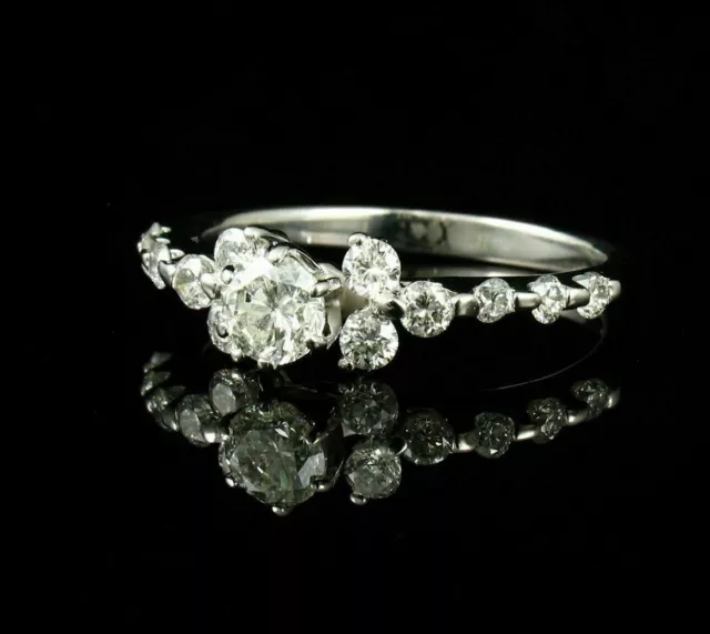 Bague de fiançailles de mariage en diamant simulé taille ronde 2 ct plaquée...