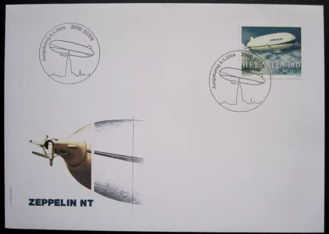 Schweiz Mi 1879 Zeppelin NT EF Brief ESST Bern  2004 Schmuck-FDC