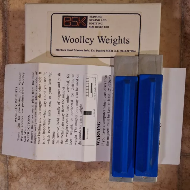 VINTAGE BSK BEDFORD Sewing and Knitting Machines WOOLLEY WEIGHTS x 2 £9 ...