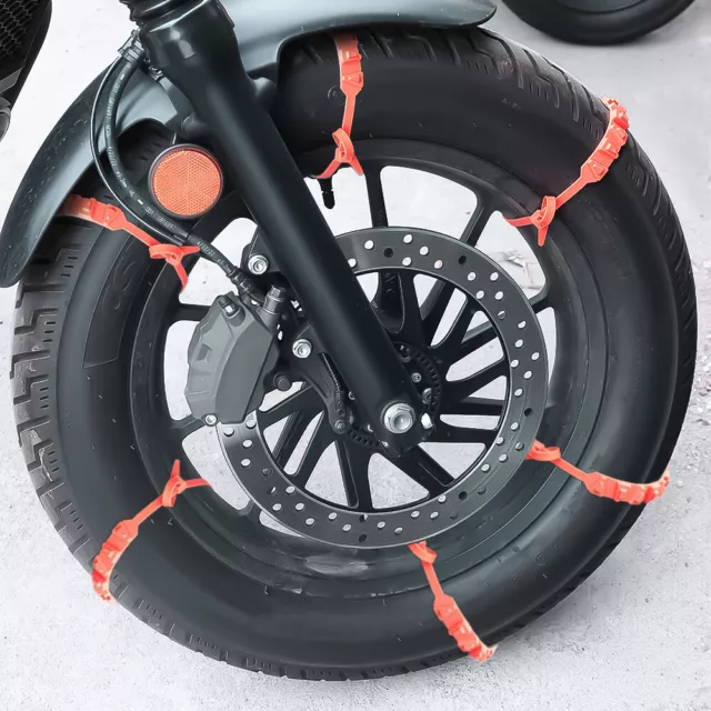 10tlg Anti-Rutsch Schneeketten Motorrad Roller Rad Reifenbindungen Universal DE