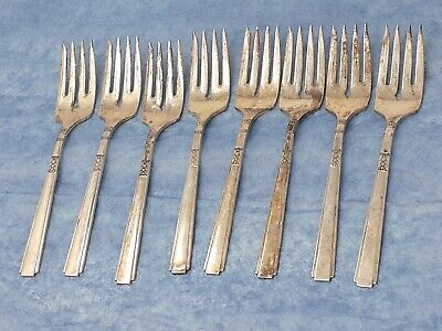 Antique 1881 Rogers Oneida LTD Silverware Silver Plate Forks 8-Set