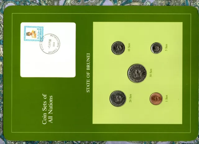Coin Sets of All Nations Brunei UNC 1984-1988  5,50 Sen 1988 10,20 Sen 1987