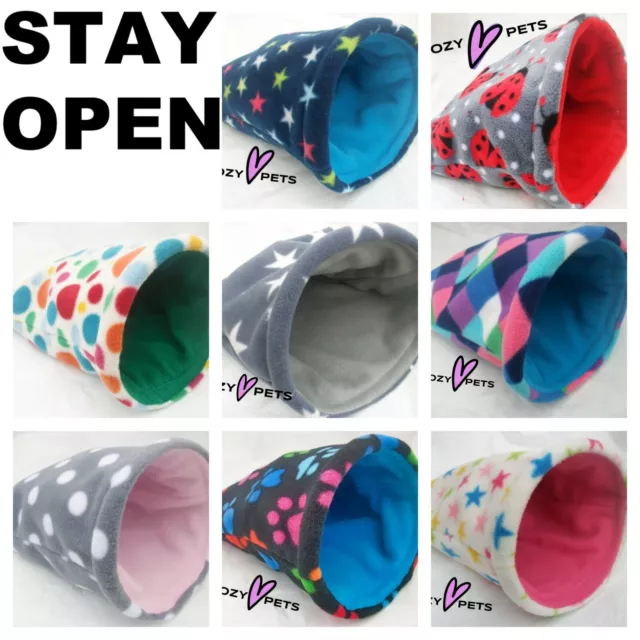 **STAY OPEN***LARGE***11"x 9" FLEECE GUINEA PIG BED POUCH SMALL ANIMALS HEDGEHOG