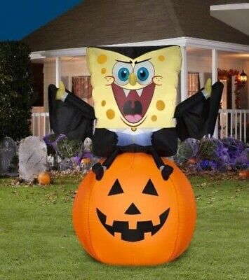 Gemmy 4.5 Ft SpongeBob SquarePants Vampire Halloween LED Airblown Inflatable New