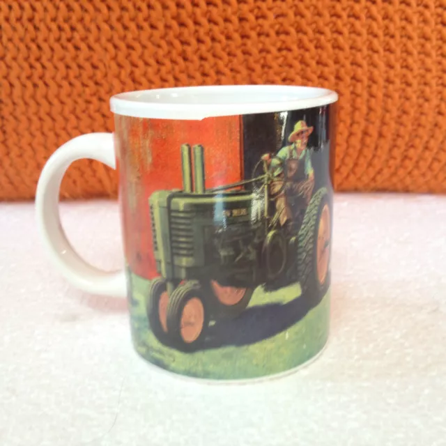 John Deere Coffee Mug Cup Gibson Licensed Product Son w cow,  Dad on old Tractor