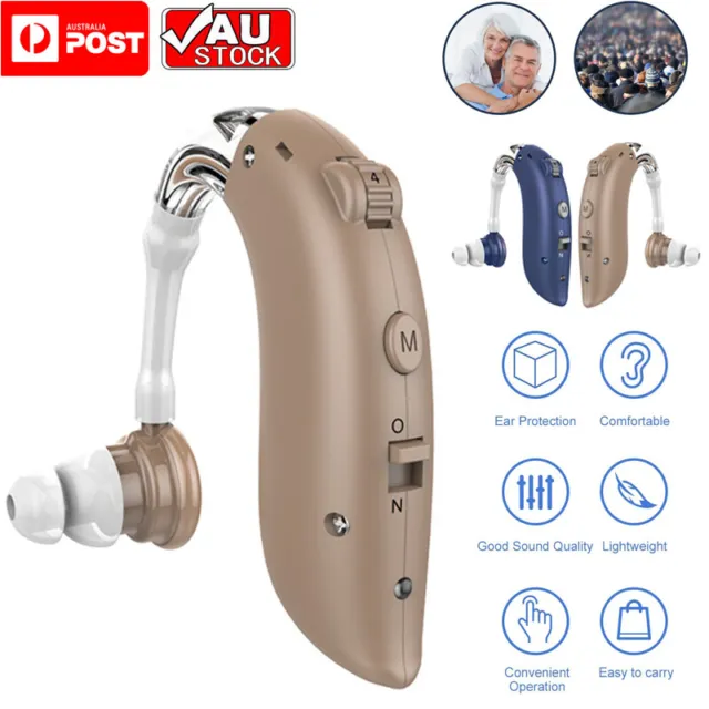 Digital Hearing Aids Behind Ear BTE Sound Voice Amplifier USB Rechargeable NEW