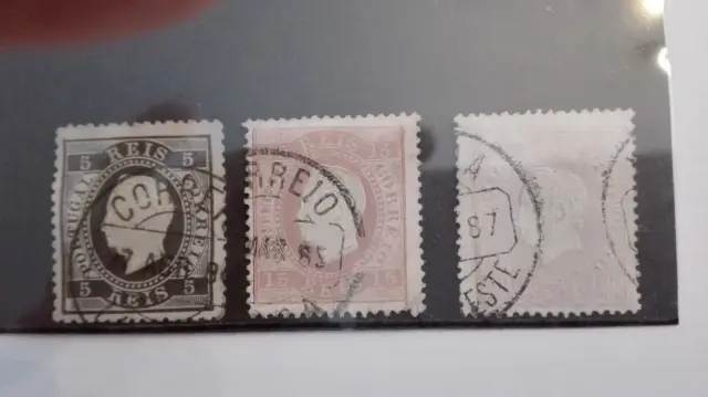 3 Portugal-Marken aus 1870 gest. Nr 34,36,41