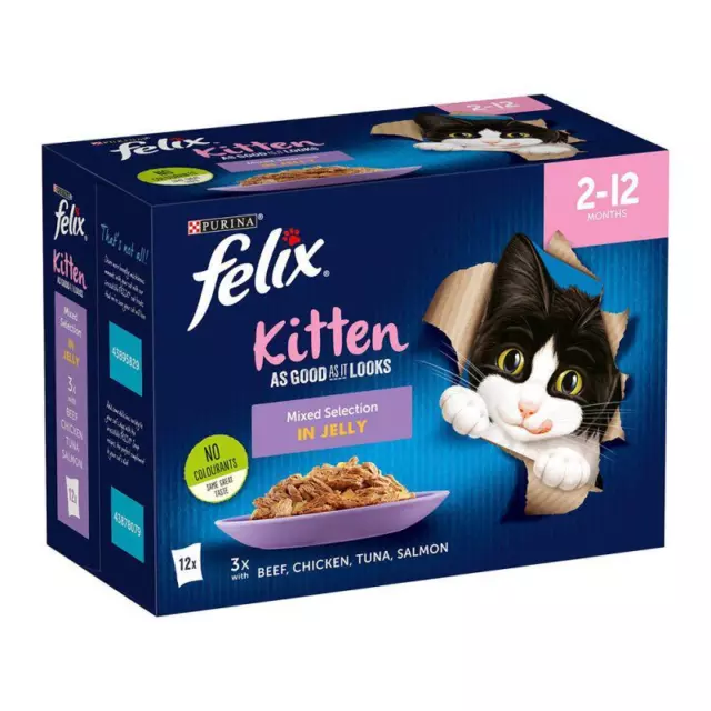 Felix Kitten As Good As It Looks Mixed Selection In Jelly Wet Cat Food 36 x 100g