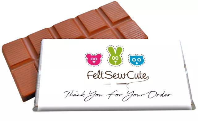 CHOCOLATE BUSINESS / THANK YOU CARDS *WITH YOUR OWN LOGO OR DESIGN*  Free Post 3