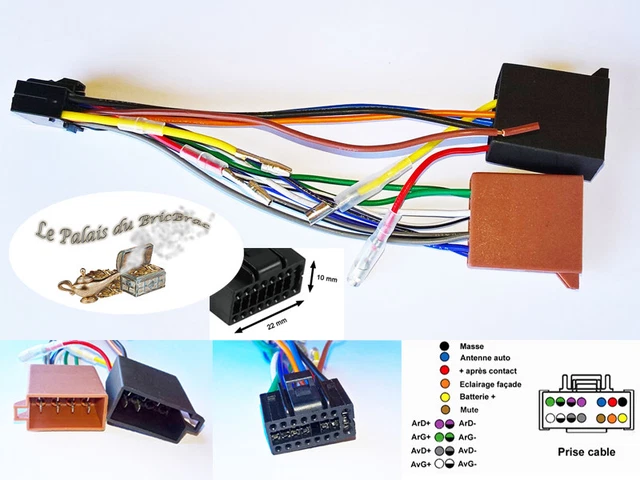 Connecteurs ISO 8PIN + 5PIN Précâblés Pour Autoradio - Faisceau Universel, 16 Broches, Neuf Sous Blister
