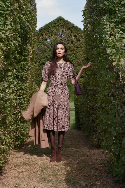 rouje brown dress Rouje - GINA Dress - Organic Cotton - Short fitted Dress in Brown ribbed jersey - Brown