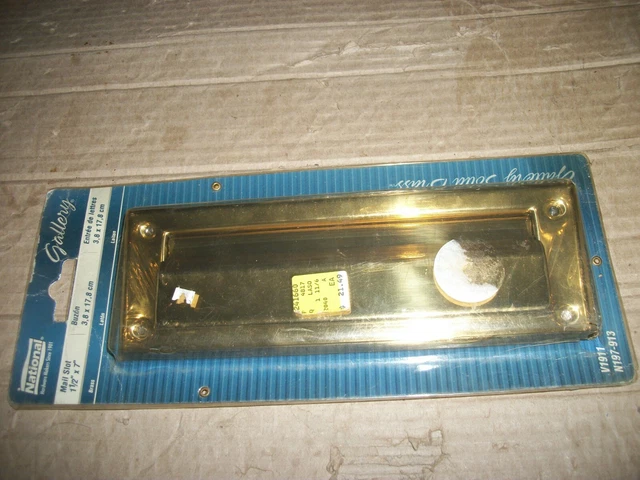 New National Solid Brass Mail Slot 1 1/2" X 7" #V1911 V197-913