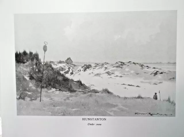 Golf Course HUNSTANTON "Under Snow" NORFOLK 1910 Art Print Facsimile Of Original