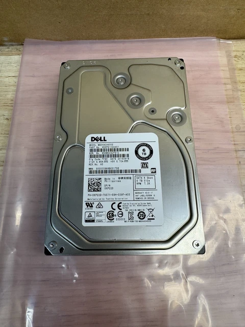 thumbnail interactive-video image 1 of Dell 6TB 3.5" SATA Hard Drive - KP22D, 6Gb/s, MG04ACA600E (Tested, Used) 1 of 2