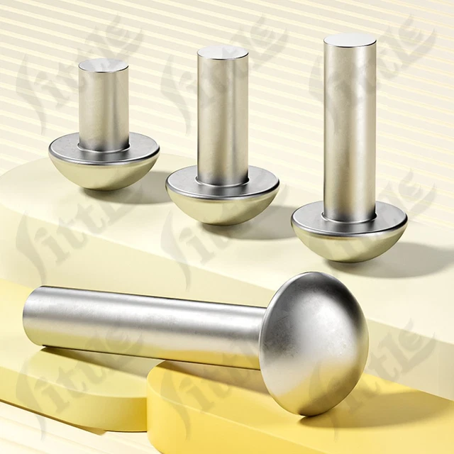 10-Pack 3mm X 8mm Nickel Plated Steel Bifurcated Split Rivets - Pan Head - View #3