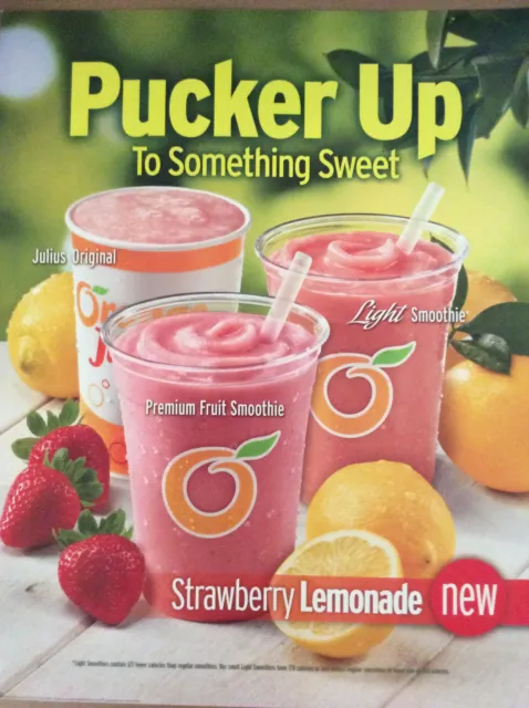 Orange Julius Strawberry Lemonade Promotional Sign
