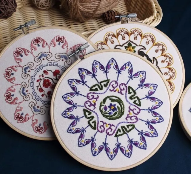 Mandala embroidery kit Vintage Cross Stitch Pattern Needlepoint Hoop Art Diy Kit