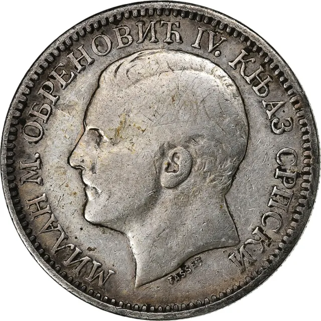 [#1047896] Serbien, Milan I, 2 Dinara, 1879, Silber, S+, KM:11