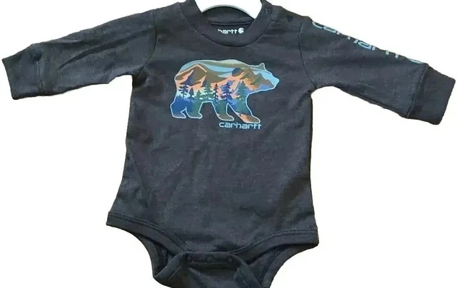CARHARTT Infant Boys 3 M Bear One Piece Long Sleeve BodySuit