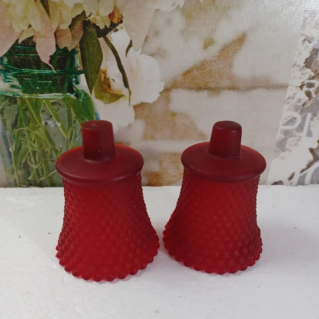Dark red Round Hobnail Votive Cup Christmas Candle Holder Peglite 4"