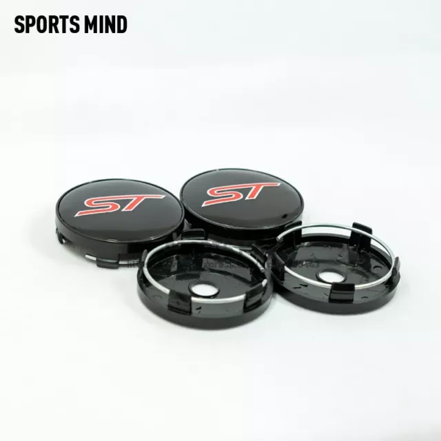 FORD ST ALLOY WHEEL CENTRE CAPS BLACK 4x 54MM  FOR MOST MODELS FOCUS FIESTA KUGA