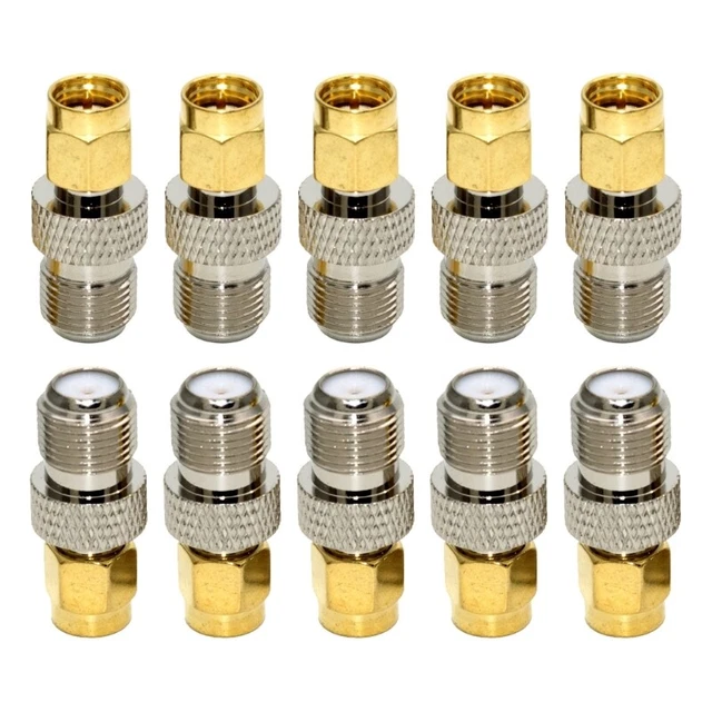 10PCS Quality SMA Male to F Female RF Coaxial Adapter F Type to SMA Converters