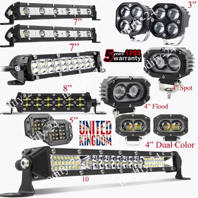 LED Work Light Bar Flood Spot Lights Driving Lamp Offroad Car Truck SUV 12V 24V