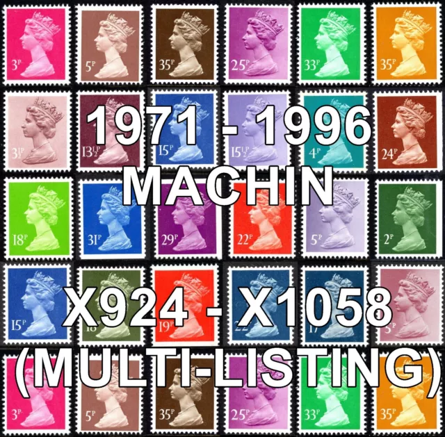 1971-96 Machin Definitives X924-X1058 X Series Multi-Listing Unmounted Mint MNH