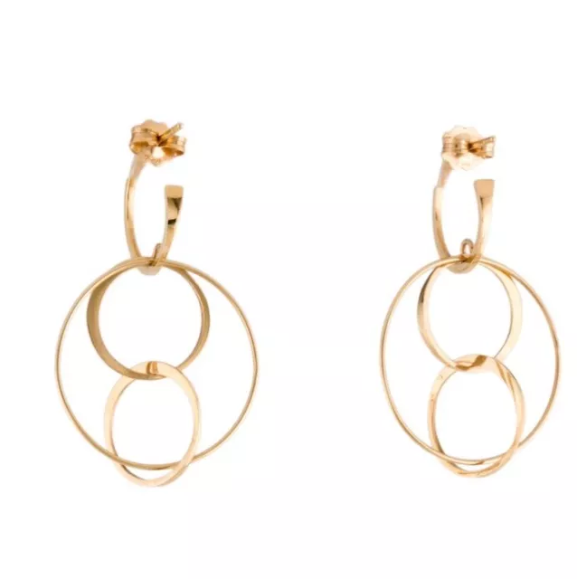 Lana Jewelry 14k Yellow Gold Earrings Circle Drop Dangle Hoops ￼