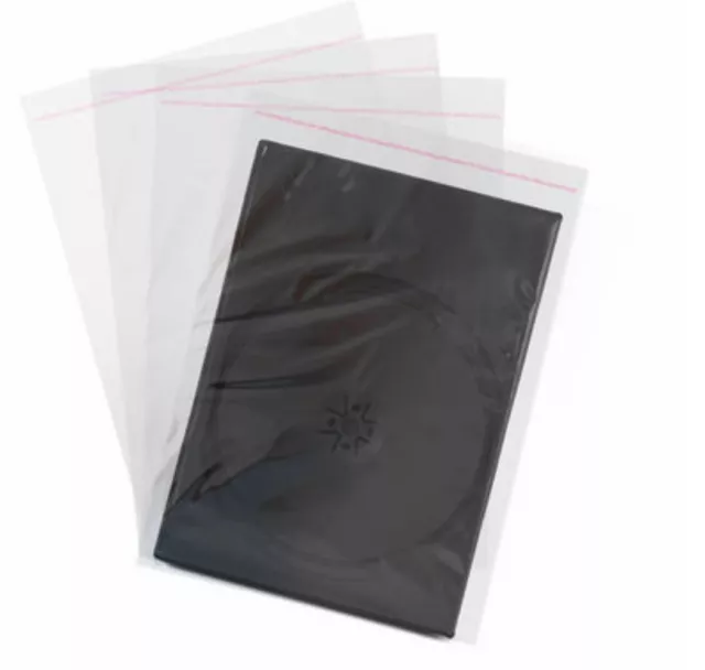 B.01] 200 x Sleeve Mit Verschluss für 7/14mm Hüllen BD/DVD Plastikhüllen Folien