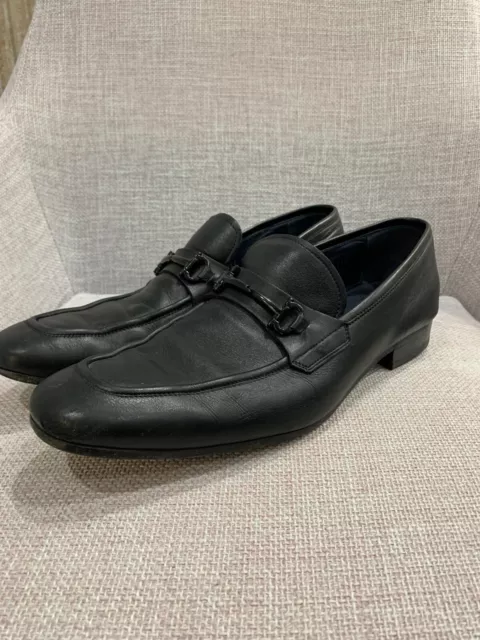 Salvatore Ferragamo Men's Leather Loafers - 11.5 - Black - Made in Italy