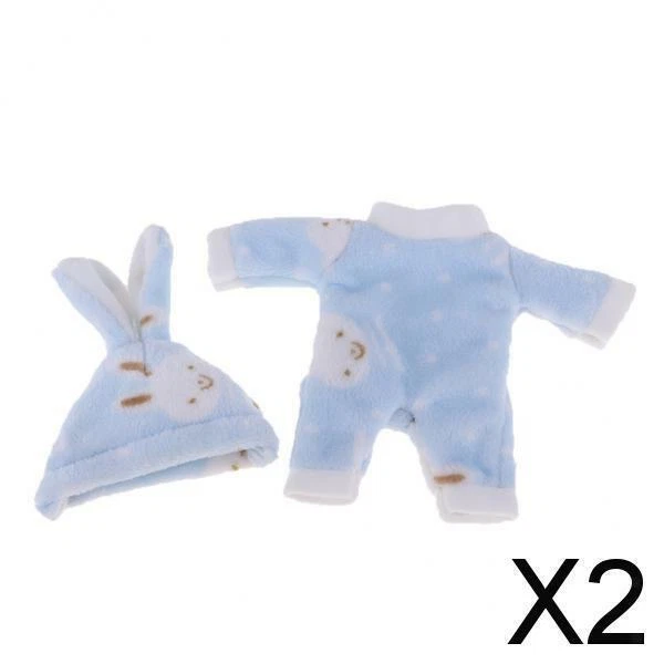 2x 2 Pezzi di Peluche Carino Tuta E Cappello per Vestiti per Bambole Mellchan Da