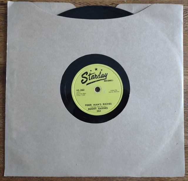 Vintage 78 RPM Record - BENNY BARNES - "Those Who Know" and "Poor Man's Riches"