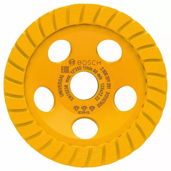 Bosch Disque Diamant Meilleur pour Universel Turbo, 125 x 22,23 X 5 MM, Jaune