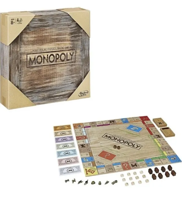 MONOPOLY • Limited Edition Rustic Series • Wooden Board Game • HASBRO