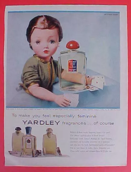 Rare 1957 Cissy Yardley Of London Ad Toilet Water Madame Alexander Doll Cards