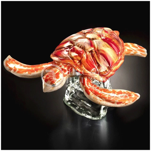 Cristal de Murano Original Venezia adorno Escultura Animal Tortuga Marino